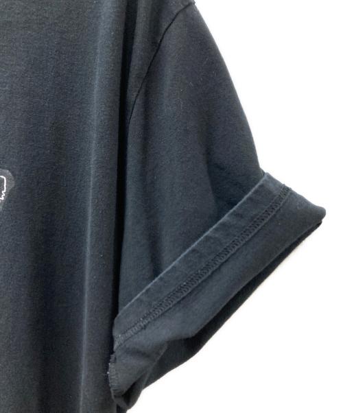 YOHJI YAMAMOTO（ヨウジヤマモト）YOHJI YAMAMOTO (ヨウジヤマモト) シグネチャーロゴ プレーンステッチ プリント クルーネック Tシャツ ブラック サイズ:3の古着・服飾アイテム