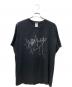YOHJI YAMAMOTO（ヨウジヤマモト）の古着「シグネチャーロゴ プレーンステッチ プリント クルーネック Tシャツ」｜ブラック