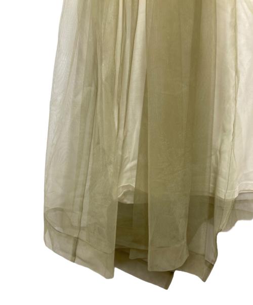 Chika Kisada（チカ キサダ）Chika Kisada (チカ キサダ) チュール ワンピース カーキ×ホワイト サイズ:1の古着・服飾アイテム