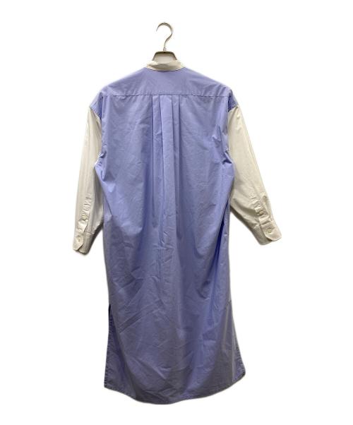 HYKE（ハイク）HYKE (ハイク) バンドカラーシャツワンピース ブルー×ホワイト サイズ:1の古着・服飾アイテム