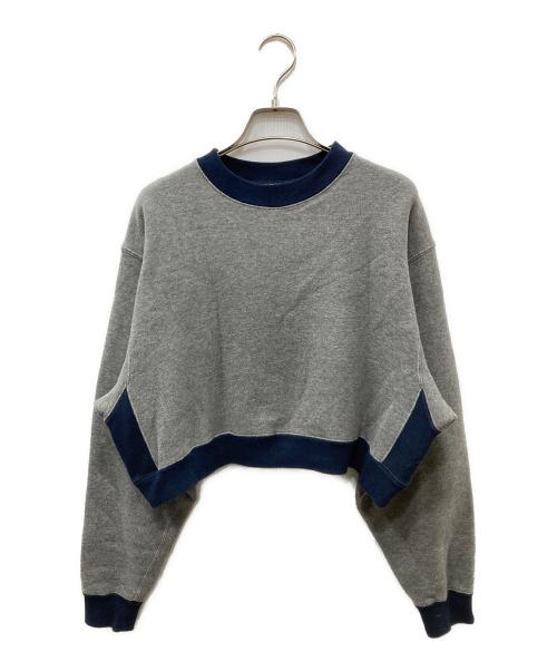 HYKE（ハイク）HYKE (ハイク) バイカラースウェット グレー×ネイビー サイズ:Mの古着・服飾アイテム