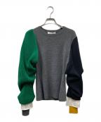 ENFOLDエンフォルド）の古着「ドッキングスリーブニット」｜グレー