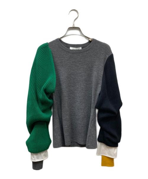 ENFOLD（エンフォルド）ENFOLD (エンフォルド) ドッキングスリーブニット グレー サイズ:38 未使用品の古着・服飾アイテム