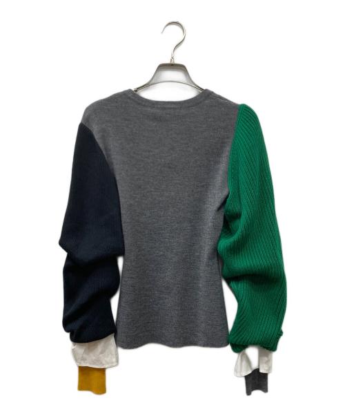 ENFOLD（エンフォルド）ENFOLD (エンフォルド) ドッキングスリーブニット グレー サイズ:38 未使用品の古着・服飾アイテム