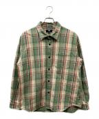 stussyステューシー）の古着「DAN WASHED COTTON PLAID SHIRT」｜グリーン×オレンジ