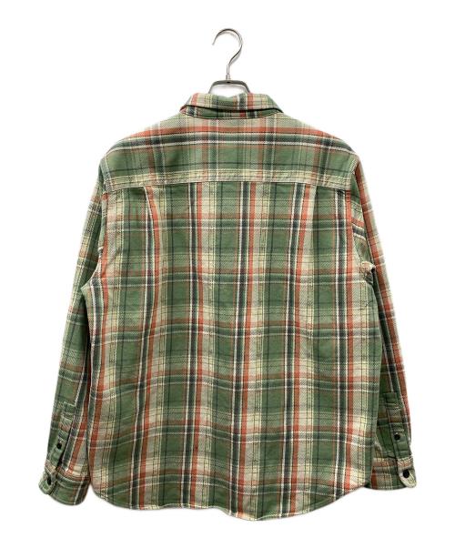 stussy（ステューシー）stussy (ステューシー) DAN WASHED COTTON PLAID SHIRT グリーン×オレンジ サイズ:SIZE Mの古着・服飾アイテム