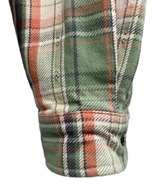 stussy（ステューシー）stussy (ステューシー) DAN WASHED COTTON PLAID SHIRT グリーン×オレンジ サイズ:SIZE Mの古着・服飾アイテム