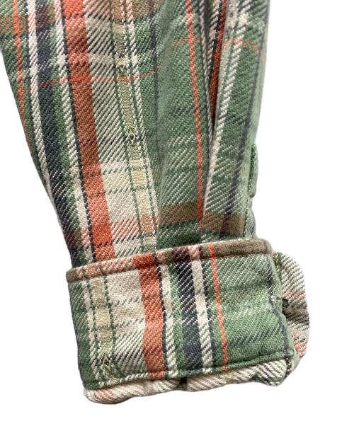 stussy（ステューシー）stussy (ステューシー) DAN WASHED COTTON PLAID SHIRT グリーン×オレンジ サイズ:SIZE Mの古着・服飾アイテム