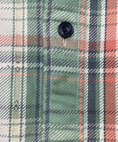 stussy（ステューシー）stussy (ステューシー) DAN WASHED COTTON PLAID SHIRT グリーン×オレンジ サイズ:SIZE Mの古着・服飾アイテム