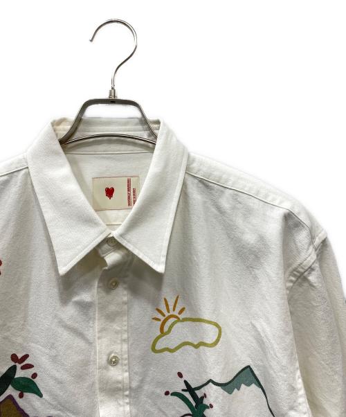 EMOTIONALLY UNAVAILABLE（エモーショナリー・アンアベイラブル）EMOTIONALLY UNAVAILABLE (エモーショナリー・アンアベイラブル) プリントL/Sシャツ ホワイト サイズ:SIZE Sの古着・服飾アイテム