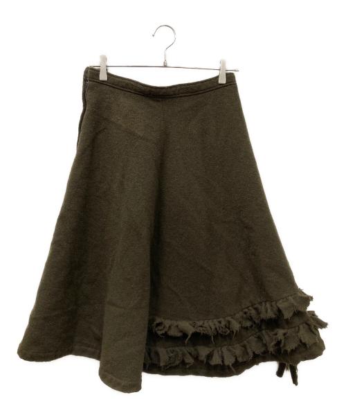 tricot COMME des GARCONS（トリココムデギャルソン）tricot COMME des GARCONS (トリココムデギャルソン) ウールフリルスカート オリーブ サイズ:Mの古着・服飾アイテム
