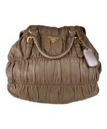 PRADA（プラダ）の古着「NAPPA GAUFRE ギャザー2WAYバッグ」｜ブラウン