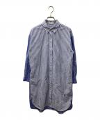 MORABITOモラビト）の古着「ストライプシャツワンピース」｜ブルー×ホワイト