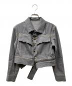 LIMI feuリミフゥ）の古着「変形デニムジャケット」｜グレー
