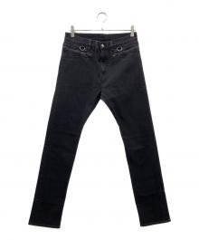 UNDERCOVERISM（アンダーカバーイズム）の古着「ウエストチャックデザインストレッチデニムパンツ」｜ブラック