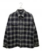 FTCエフティーシー）の古着「QUILTED LINED PLAID NEL SHIRT チェックネルシャツ」｜グレー×ブラック