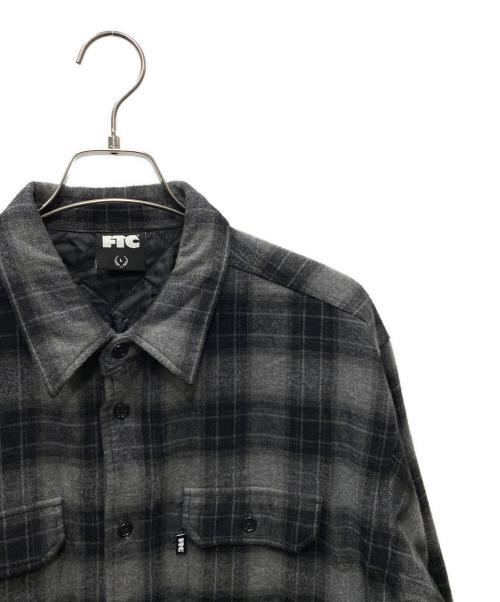 FTC（エフティーシー）FTC (エフティーシー) QUILTED LINED PLAID NEL SHIRT チェックネルシャツ グレー×ブラック サイズ:SIZE Lの古着・服飾アイテム