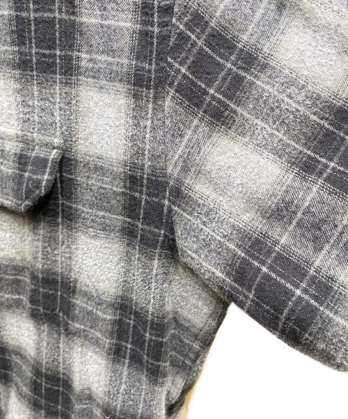 FTC（エフティーシー）FTC (エフティーシー) QUILTED LINED PLAID NEL SHIRT チェックネルシャツ グレー×ブラック サイズ:SIZE Lの古着・服飾アイテム