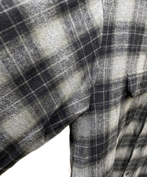 FTC（エフティーシー）FTC (エフティーシー) QUILTED LINED PLAID NEL SHIRT チェックネルシャツ グレー×ブラック サイズ:SIZE Lの古着・服飾アイテム