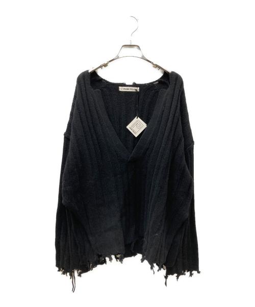 PRANK PROJECT（プランクプロジェクト）PRANK PROJECT (プランクプロジェクト) Plunge Neck Knit/ﾈｯｸﾆｯﾄ ブラック サイズ:FREEの古着・服飾アイテム