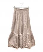 HER LIP TOハーリップトゥ）の古着「総柄ロングスカート」｜ベージュ
