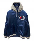 SUPREME×Championシュプリーム×チャンピオン）の古着「18AW Hooded Satin Varsity Jacket スタジャン」｜ネイビー