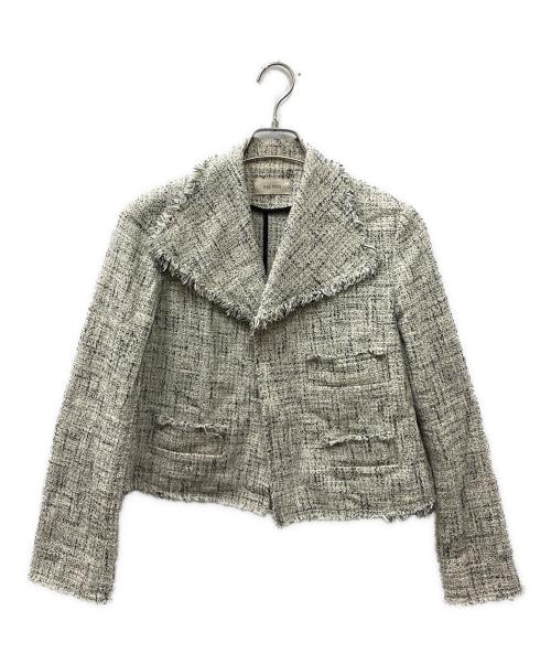 DES PRES（デ プレ）DES PRES (デ プレ) コットンツイード ウィングカラージャケット ホワイト×ブラック サイズ:Freeの古着・服飾アイテム