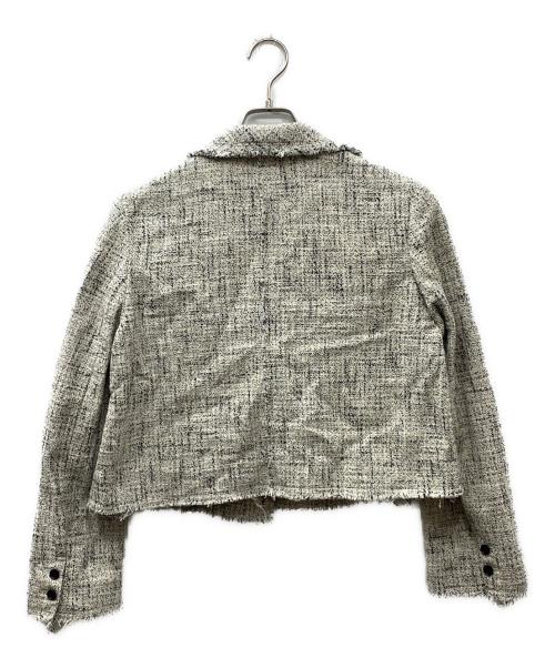 DES PRES（デ プレ）DES PRES (デ プレ) コットンツイード ウィングカラージャケット ホワイト×ブラック サイズ:Freeの古着・服飾アイテム