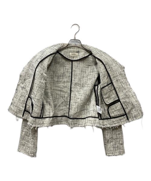 DES PRES（デ プレ）DES PRES (デ プレ) コットンツイード ウィングカラージャケット ホワイト×ブラック サイズ:Freeの古着・服飾アイテム