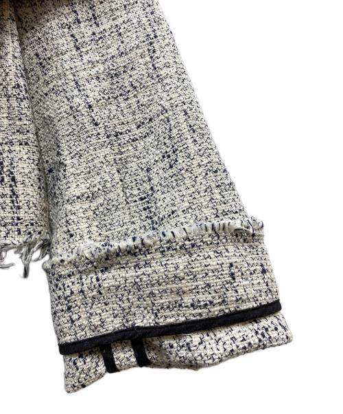 DES PRES（デ プレ）DES PRES (デ プレ) コットンツイード ウィングカラージャケット ホワイト×ブラック サイズ:Freeの古着・服飾アイテム