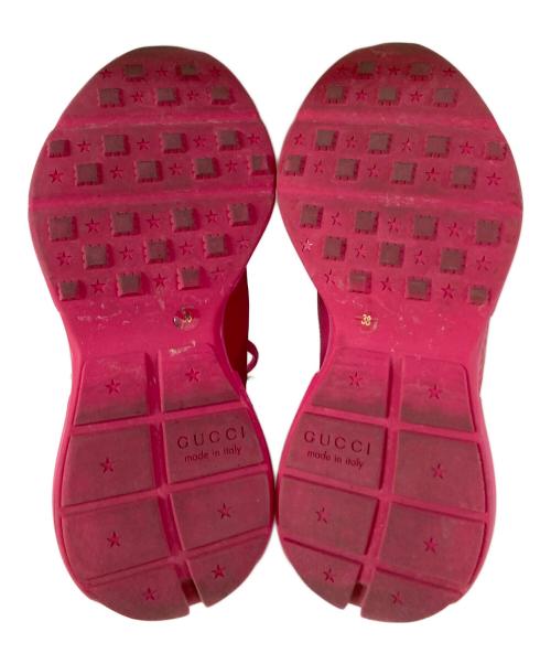 GUCCI（グッチ）GUCCI (グッチ) GUCCI ロゴ レザー スニーカー ダッドスニーカー ピンク サイズ:38の古着・服飾アイテム