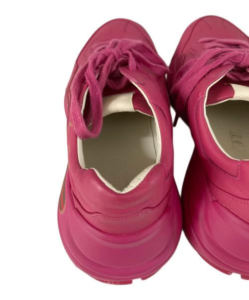 GUCCI（グッチ）GUCCI (グッチ) GUCCI ロゴ レザー スニーカー ダッドスニーカー ピンク サイズ:38の古着・服飾アイテム