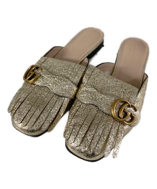 GUCCI（グッチ）GUCCI (グッチ) GGマーモント タッセルミュール ゴールド サイズ:38の古着・服飾アイテム