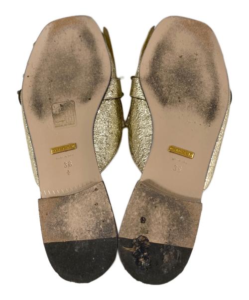 GUCCI（グッチ）GUCCI (グッチ) GGマーモント タッセルミュール ゴールド サイズ:38の古着・服飾アイテム