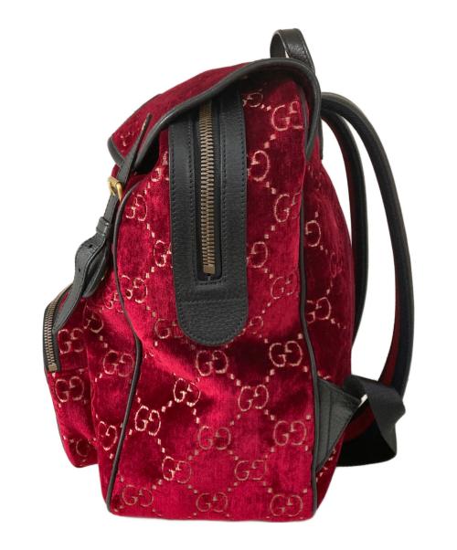 GUCCI（グッチ）GUCCI (グッチ) GGベルベット スモールバックパック Small GG velvet backpack レッド サイズ:OneSizeの古着・服飾アイテム