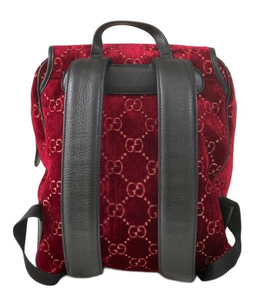 GUCCI（グッチ）GUCCI (グッチ) GGベルベット スモールバックパック Small GG velvet backpack レッド サイズ:OneSizeの古着・服飾アイテム