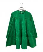 BALLSEYボールジィ）の古着「24SS ストレッチタフタ ティアードブラウス」｜グリーン