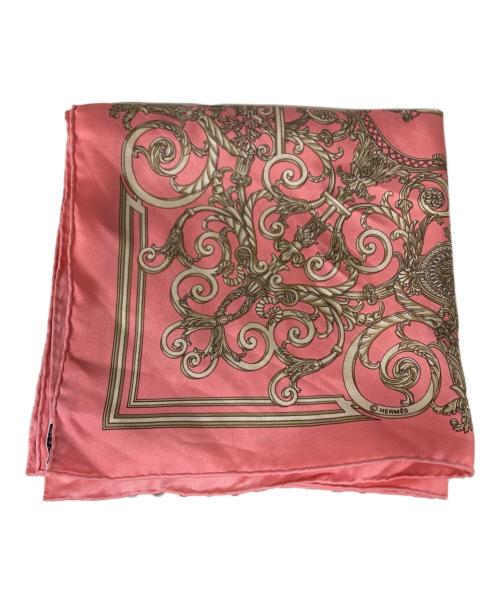 HERMES（エルメス）HERMES (エルメス) カレ45 シルクスカーフ チュイルリー公園 ピンクベージュ サイズ:OneSizeの古着・服飾アイテム