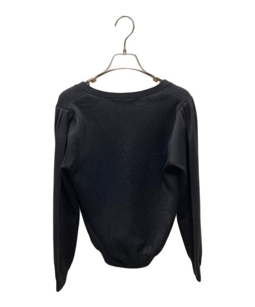 BORDERS at BALCONY（ボーダーズアットバルコニー）BORDERS at BALCONY (ボーダーズアットバルコニー) WOOLSILK TEAM CARDIGAN ブラック サイズ:SIZE 36の古着・服飾アイテム