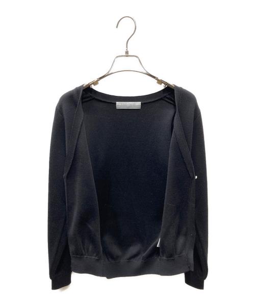 BORDERS at BALCONY（ボーダーズアットバルコニー）BORDERS at BALCONY (ボーダーズアットバルコニー) WOOLSILK TEAM CARDIGAN ブラック サイズ:SIZE 36の古着・服飾アイテム