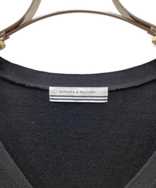 BORDERS at BALCONY（ボーダーズアットバルコニー）BORDERS at BALCONY (ボーダーズアットバルコニー) WOOLSILK TEAM CARDIGAN ブラック サイズ:SIZE 36の古着・服飾アイテム