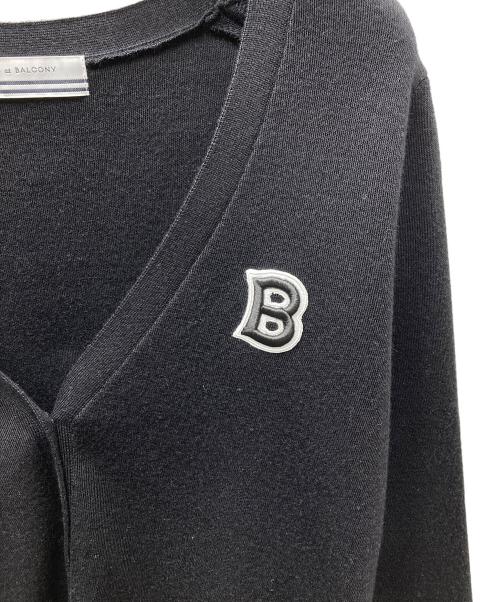 BORDERS at BALCONY（ボーダーズアットバルコニー）BORDERS at BALCONY (ボーダーズアットバルコニー) WOOLSILK TEAM CARDIGAN ブラック サイズ:SIZE 36の古着・服飾アイテム