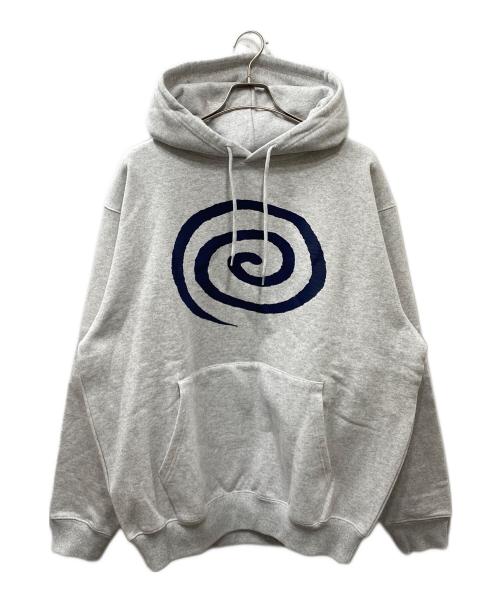 SOL soonerorlater（スーナーオアレイター）SOL soonerorlater (スーナーオアレイター) GuruGuru Hoodie グレー×ネイビー サイズ:XLの古着・服飾アイテム