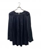 LOEWEロエベ）の古着「コットンリネン シアーブラウス」｜ブラック