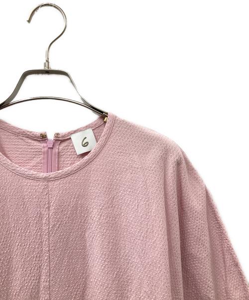 6(ROKU) BEAUTY&YOUTH（ロク ビューティーアンドユース）6(ROKU) BEAUTY&YOUTH (ロク ビューティーアンドユース) VOLUME SLEEVE DRESS ピンク サイズ:SIZE 36の古着・服飾アイテム