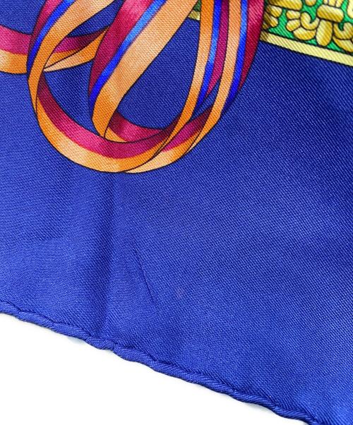 HERMES（エルメス）HERMES (エルメス) カレ90 シルクスカーフ LES RUBANS DU CHEVAL 馬のリボン ブルー サイズ:OneSizeの古着・服飾アイテム