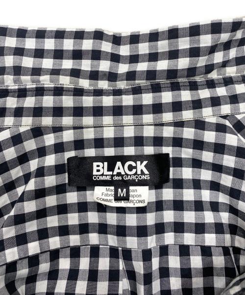 BLACK COMME des GARCONS（ブラックコムデギャルソン）BLACK COMME des GARCONS (ブラック コムデギャルソン) 切替パッチワークシャツ ブラック×ホワイト サイズ:Mの古着・服飾アイテム