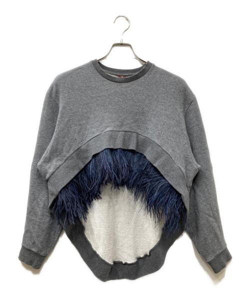 MIHARA YASUHIRO（ミハラヤスヒロ）MIHARA YASUHIRO (ミハラヤスヒロ) フリンジスウェット グレー サイズ:SIZE 36の古着・服飾アイテム