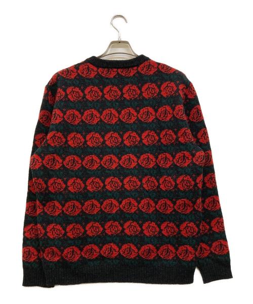 COOTIE PRODUCTIONS（クーティープロダクツ）COOTIE PRODUCTIONS (クーティープロダクツ) Rose Pattern Sweater 総柄ニット レッド×ブラック サイズ:Mの古着・服飾アイテム