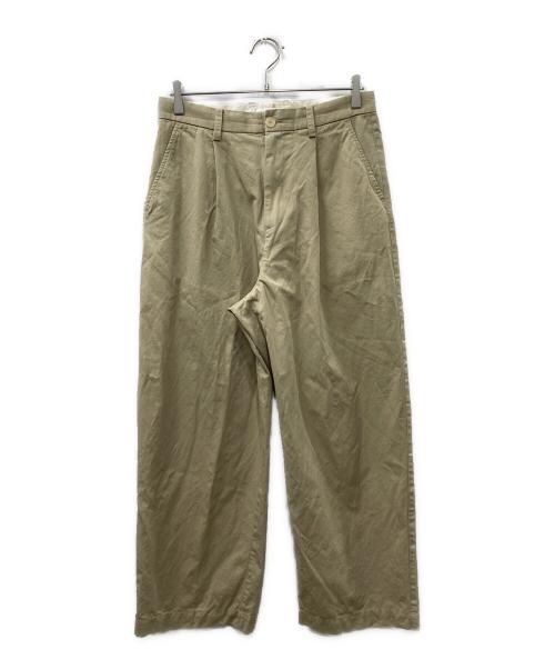 cornier（コルニエ）cornier (コルニエ) コットンシルクタックパンツ ベージュ サイズ:Mの古着・服飾アイテム